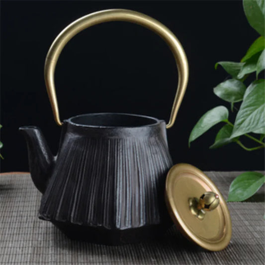 Black Copper Coated Iron Tea Pot
